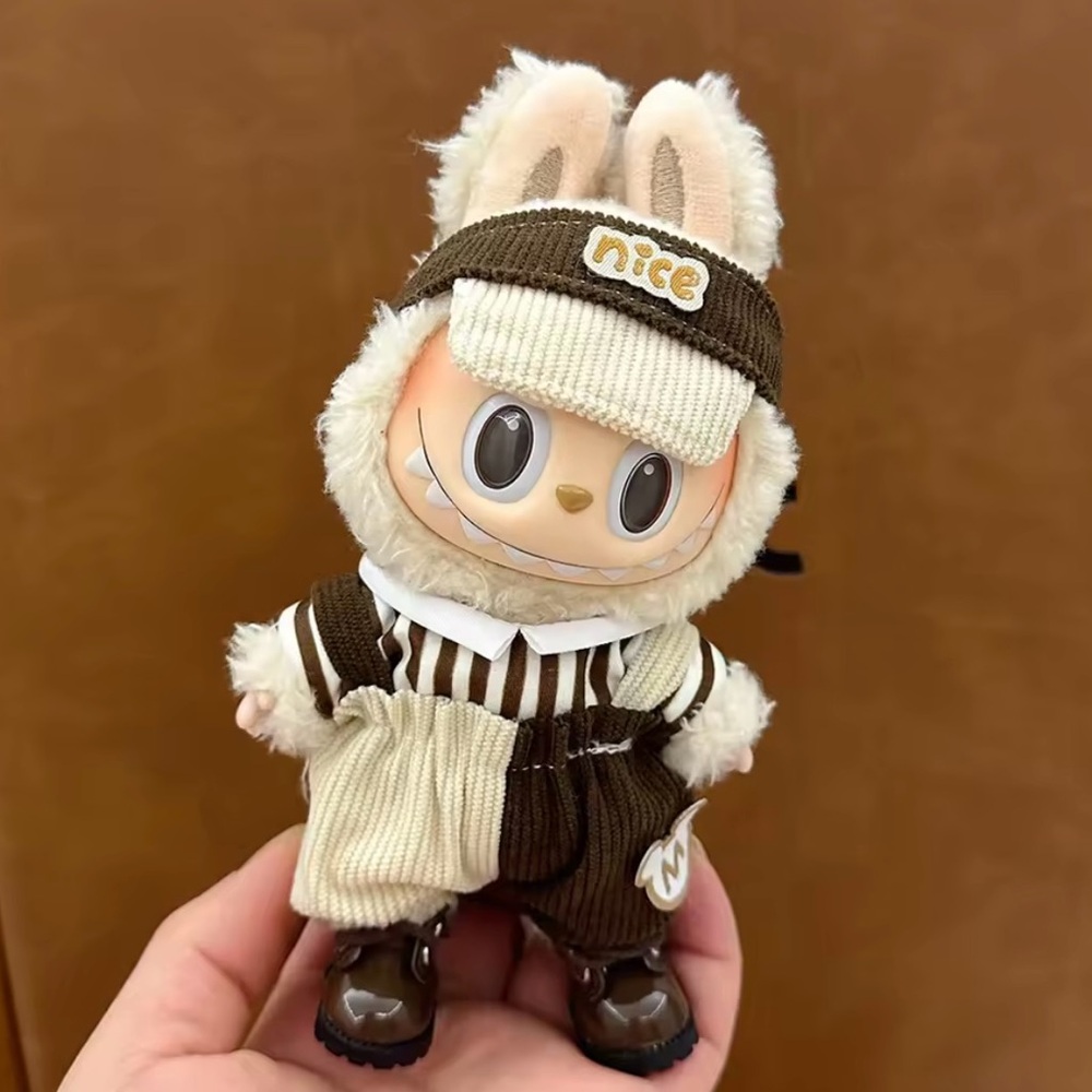 Cute Brown and Cream Bunny Outfit for labubu